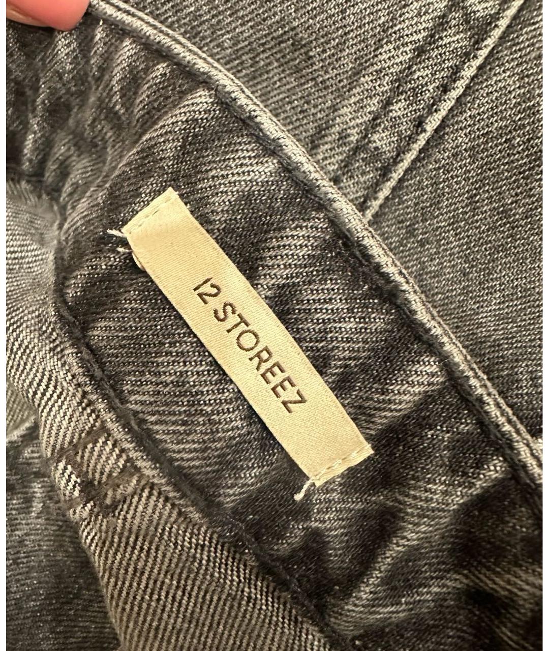 12 STOREEZ Антрацитовые хлопковые прямые джинсы, фото 6
