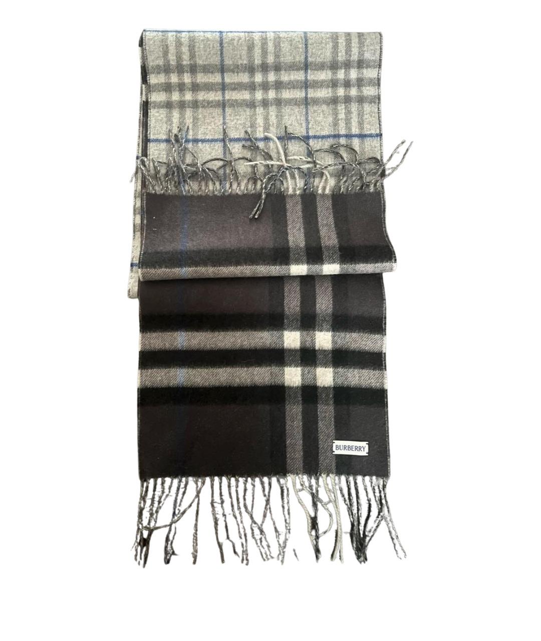 BURBERRY Антрацитовый кашемировый шарф, фото 1