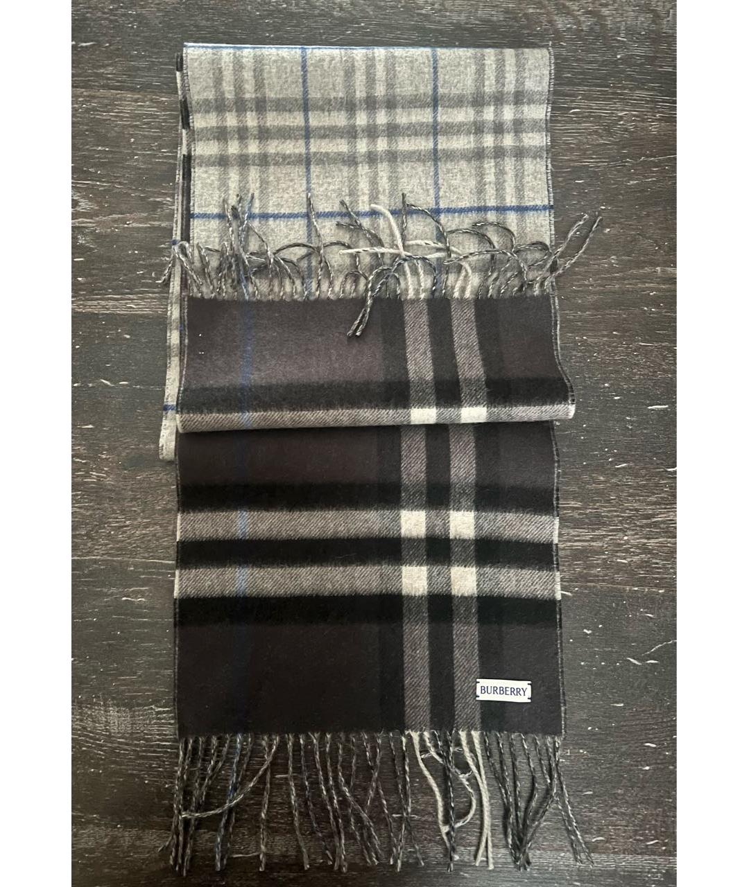 BURBERRY Антрацитовый кашемировый шарф, фото 4
