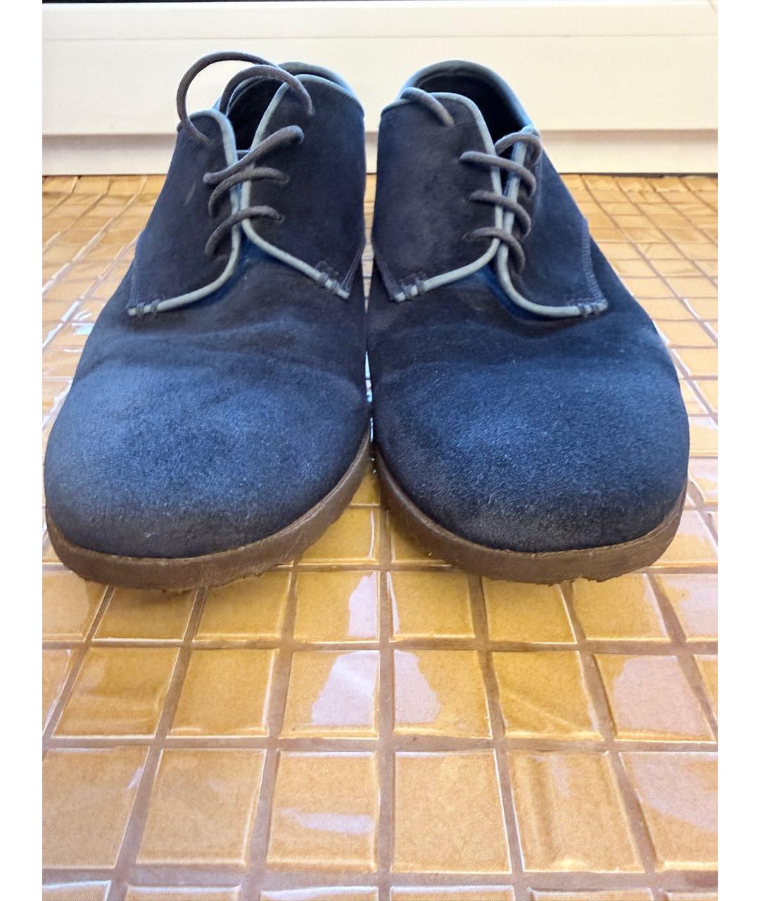 PREMIATA Темно-синие замшевые низкие ботинки, фото 2