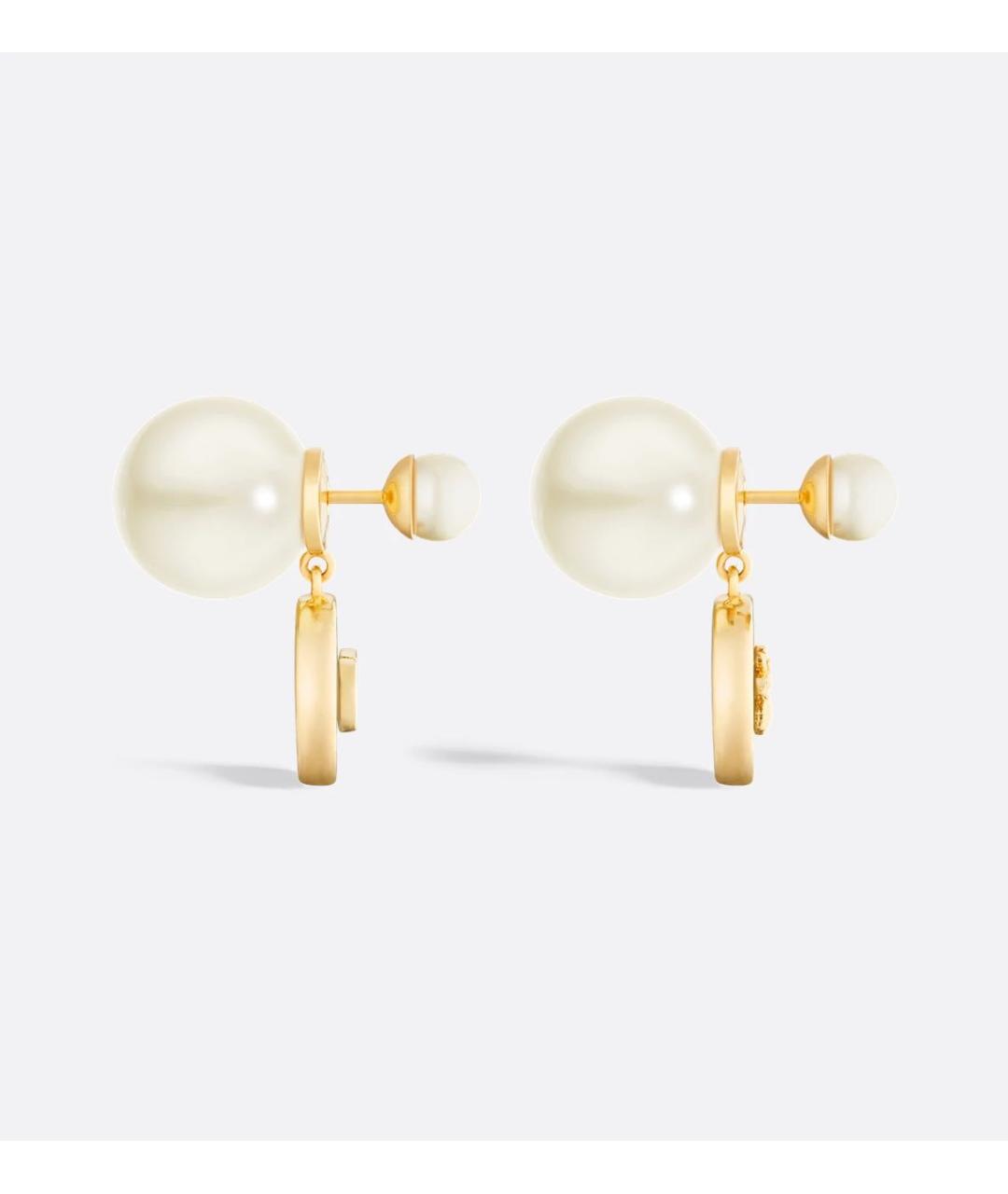 CHRISTIAN DIOR Золотые металлические серьги, фото 4