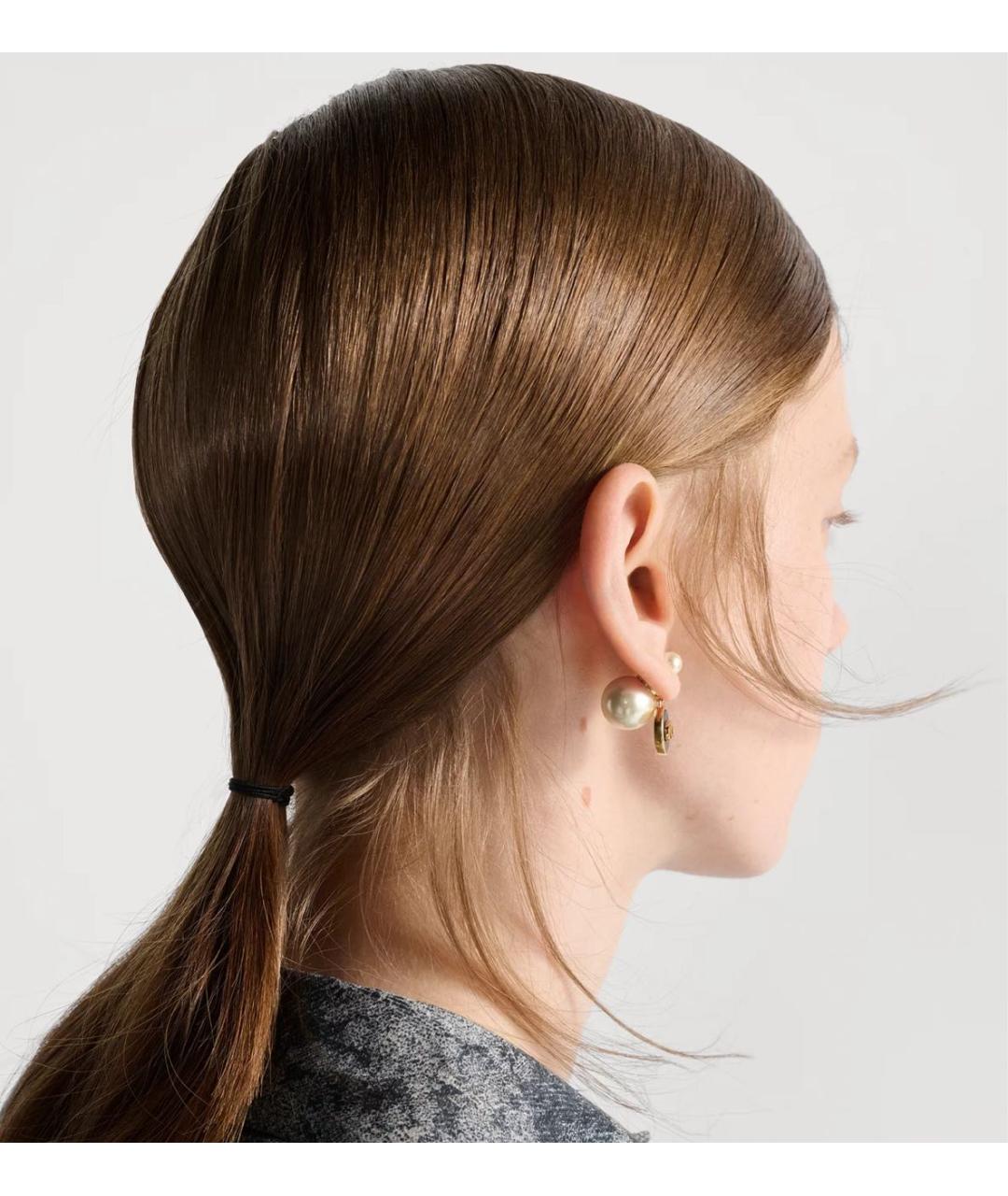 CHRISTIAN DIOR Золотые металлические серьги, фото 3