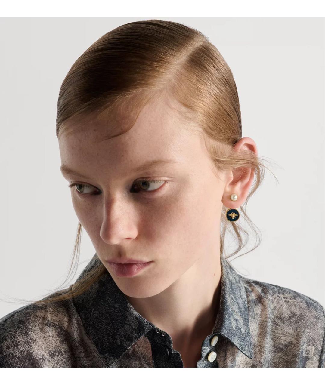 CHRISTIAN DIOR Золотые металлические серьги, фото 2