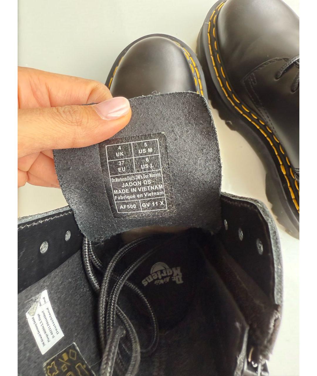 DR. MARTENS Черные кожаные ботинки, фото 6