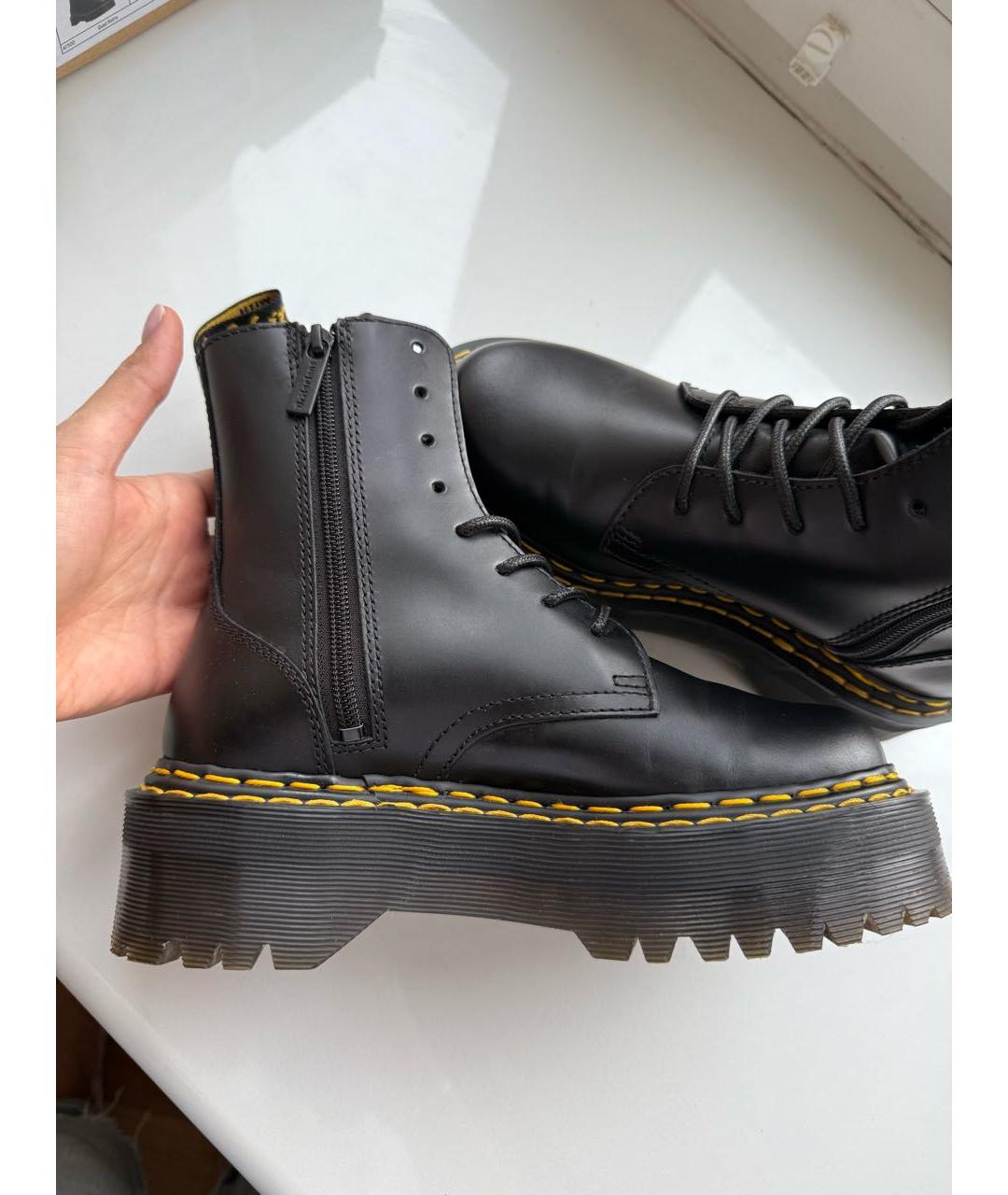 DR. MARTENS Черные кожаные ботинки, фото 7