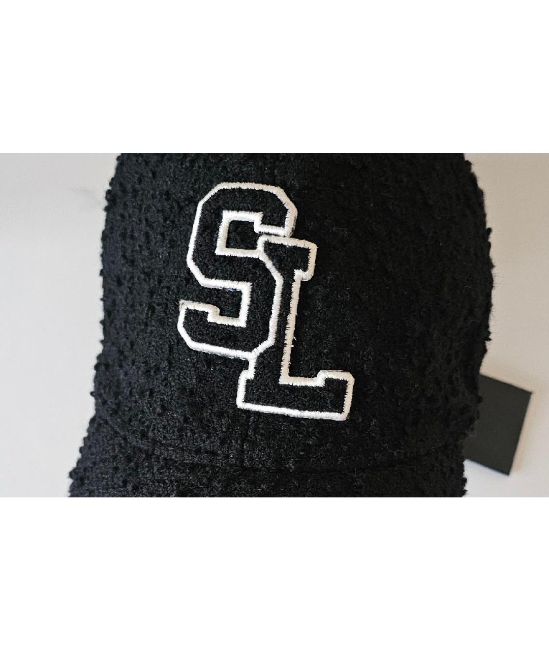 SAINT LAURENT Черная шерстяная кепка, фото 4