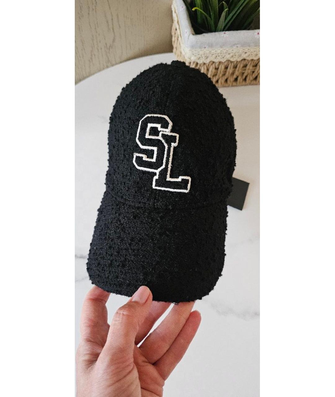 SAINT LAURENT Черная шерстяная кепка, фото 2