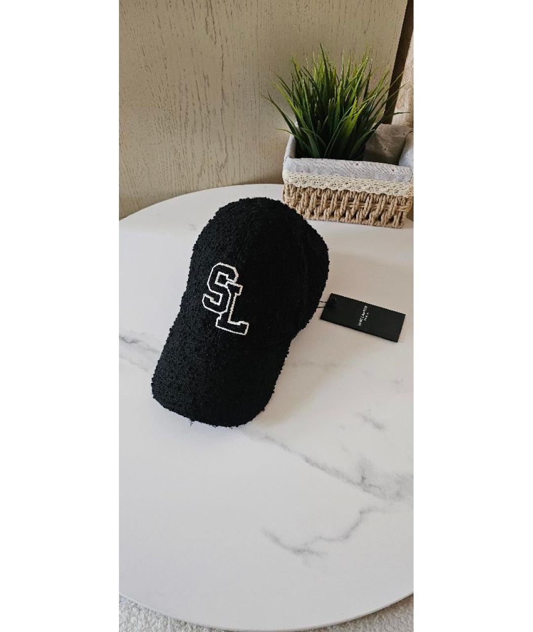 SAINT LAURENT Черная шерстяная кепка, фото 3