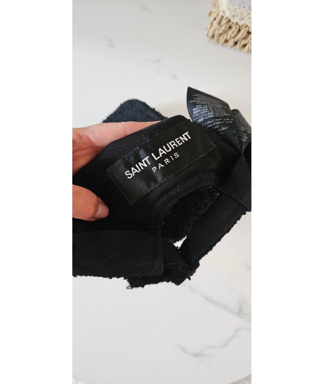 SAINT LAURENT Черная шерстяная кепка, фото 6