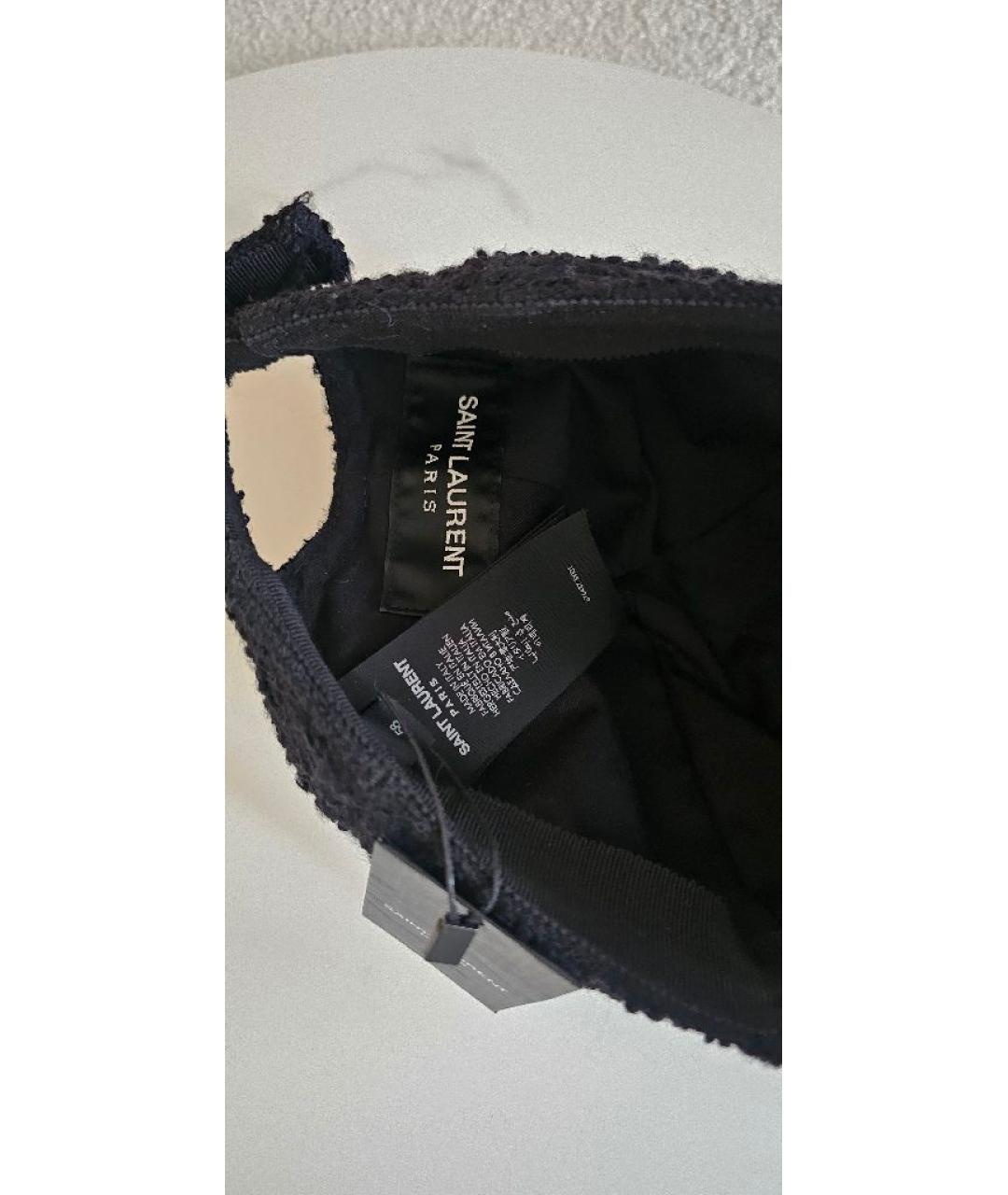 SAINT LAURENT Черная шерстяная кепка, фото 5