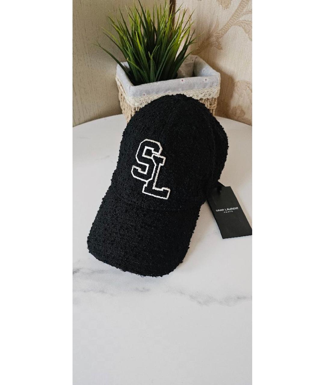 SAINT LAURENT Черная шерстяная кепка, фото 8