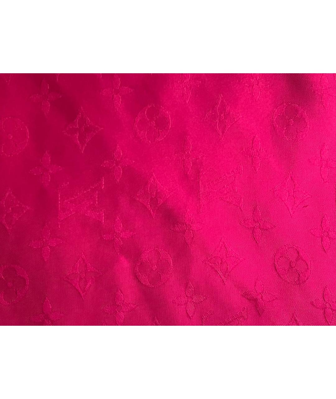 LOUIS VUITTON Розовый шелковый платок, фото 4