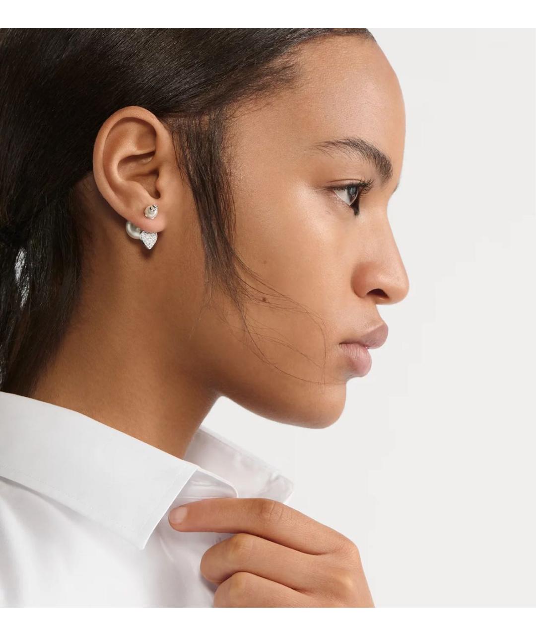 CHRISTIAN DIOR Серебряные металлические серьги, фото 2