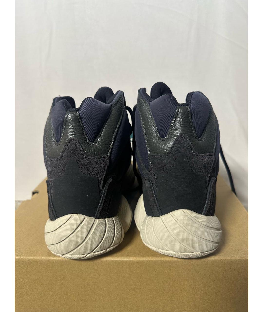 ADIDAS YEEZY Темно-синие замшевые высокие кроссовки / кеды, фото 4