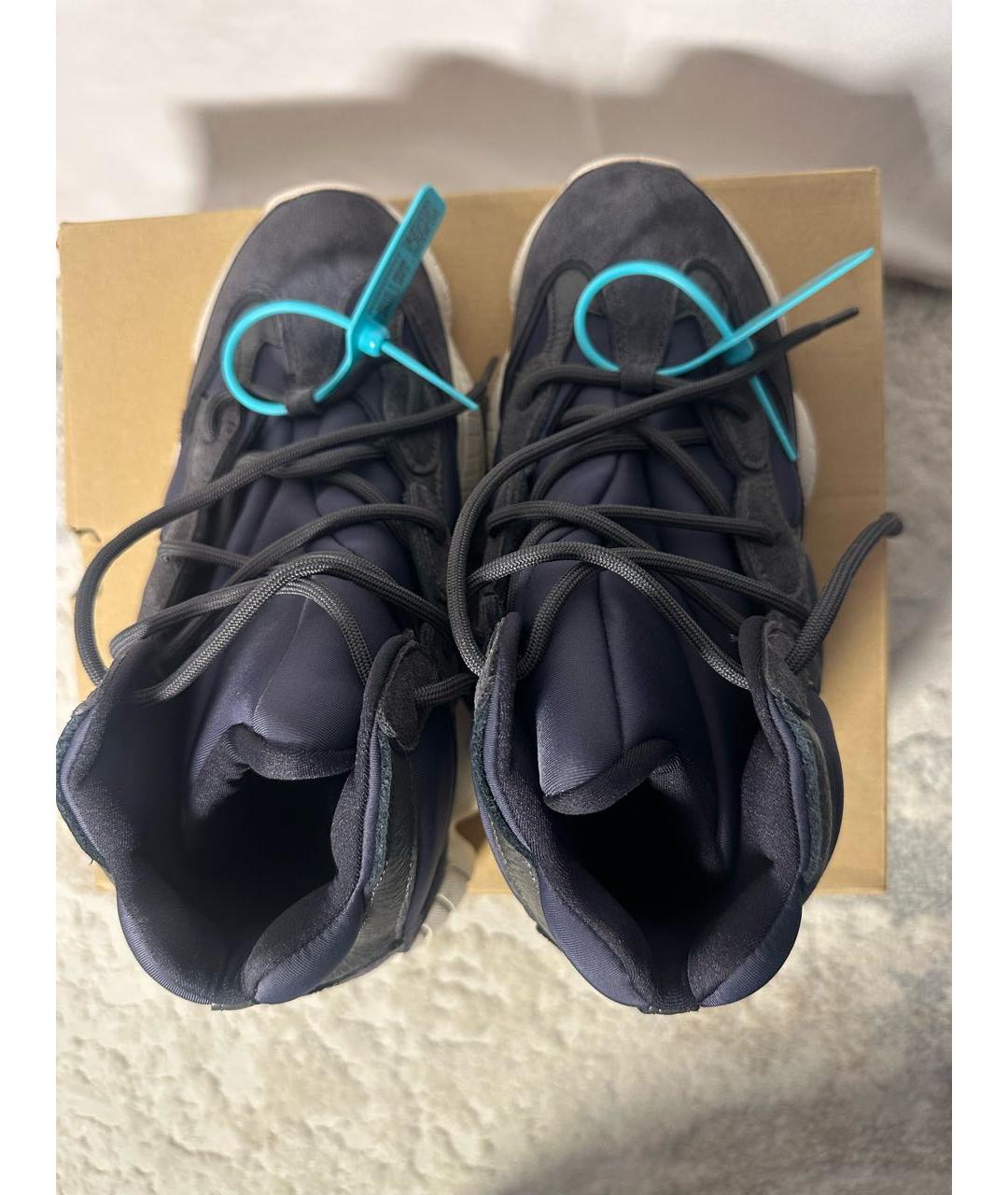ADIDAS YEEZY Темно-синие замшевые высокие кроссовки / кеды, фото 3