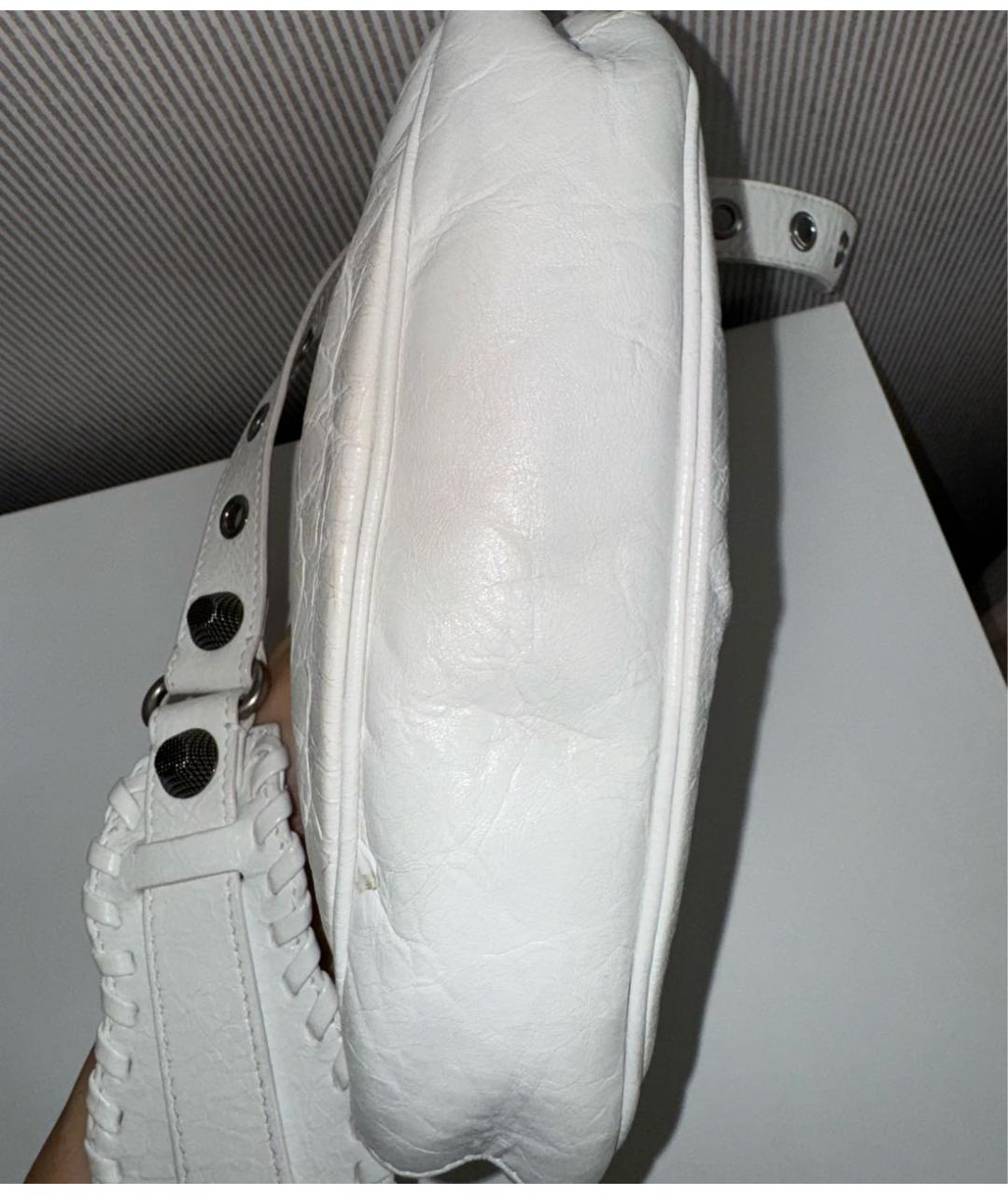 BALENCIAGA Белая кожаная сумка через плечо, фото 5