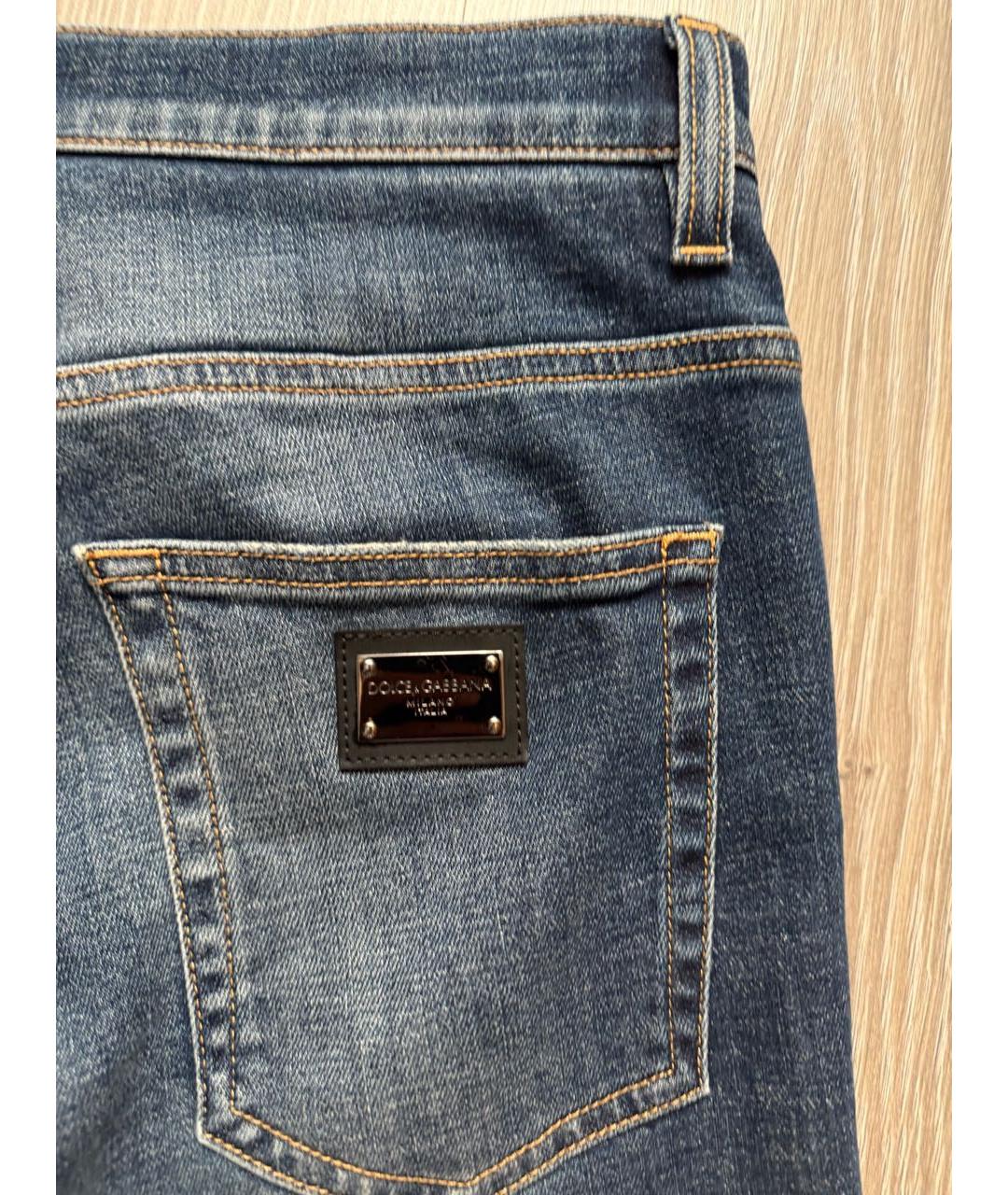 DOLCE&GABBANA Голубые хлопко-эластановые джинсы скинни, фото 3