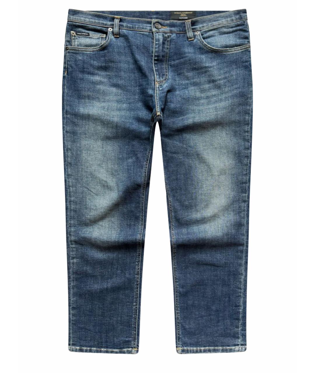 DOLCE&GABBANA Голубые хлопко-эластановые джинсы скинни, фото 1