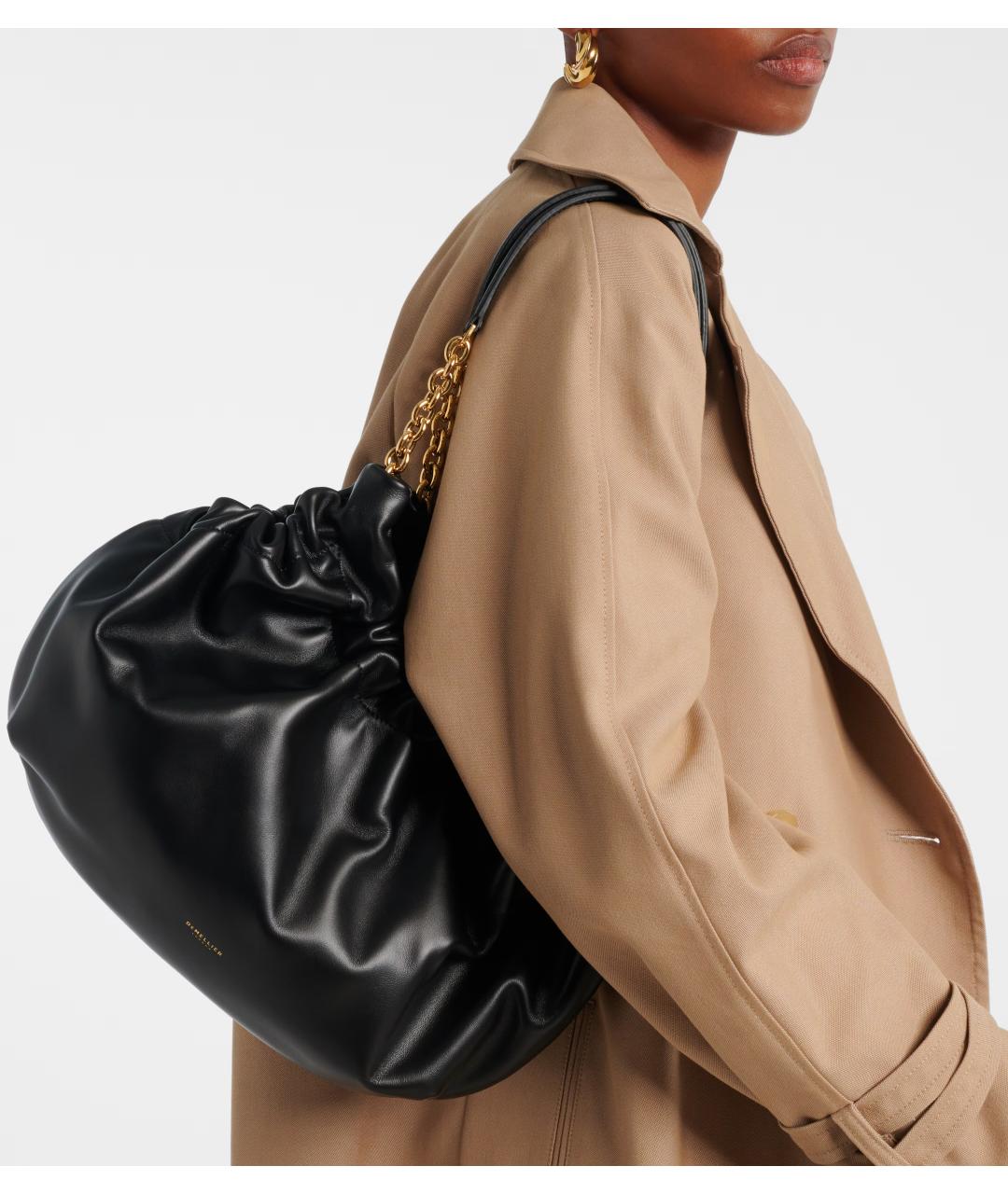 DEMELLIER Черная кожаная сумка через плечо, фото 2