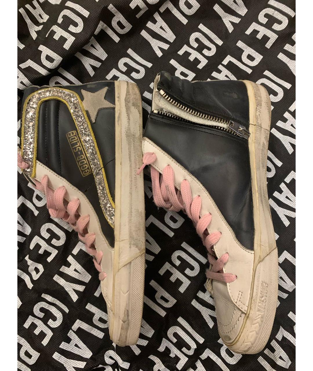 GOLDEN GOOSE DELUXE BRAND Черные кожаные кеды, фото 7