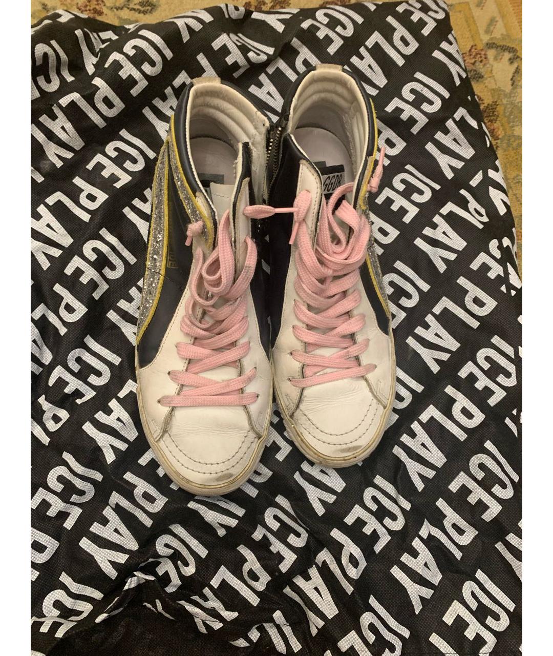 GOLDEN GOOSE DELUXE BRAND Черные кожаные кеды, фото 2