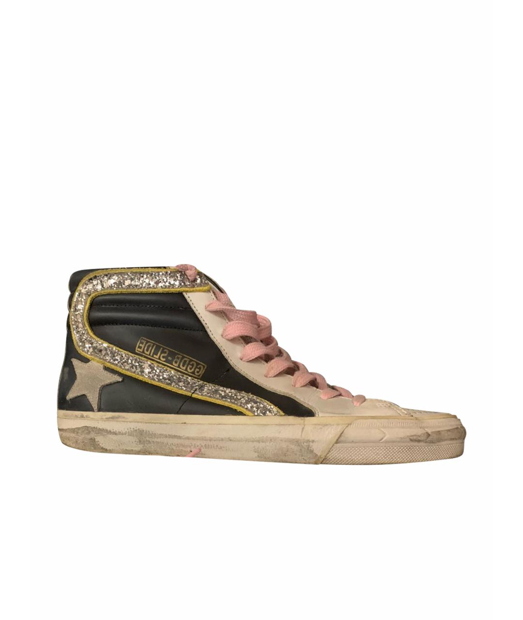 GOLDEN GOOSE DELUXE BRAND Черные кожаные кеды, фото 1