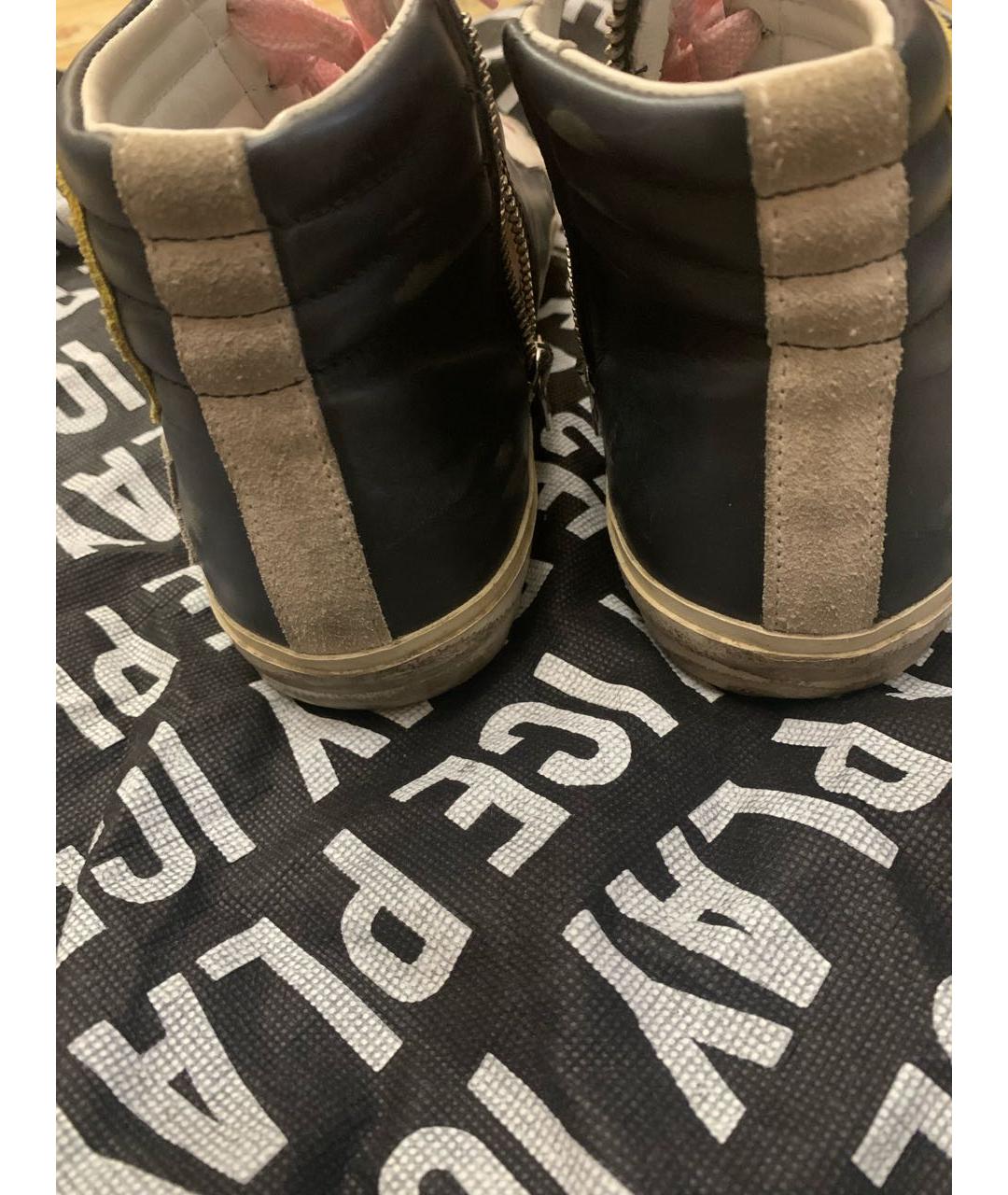 GOLDEN GOOSE DELUXE BRAND Черные кожаные кеды, фото 4