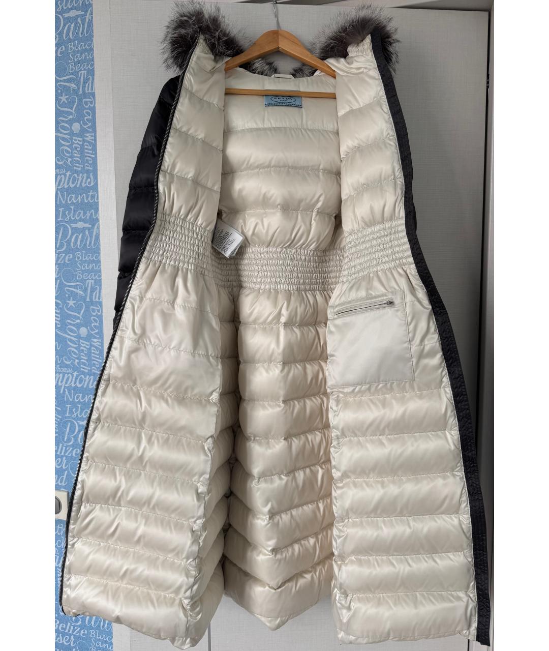 PRADA Серый полиамидовый пуховик, фото 2