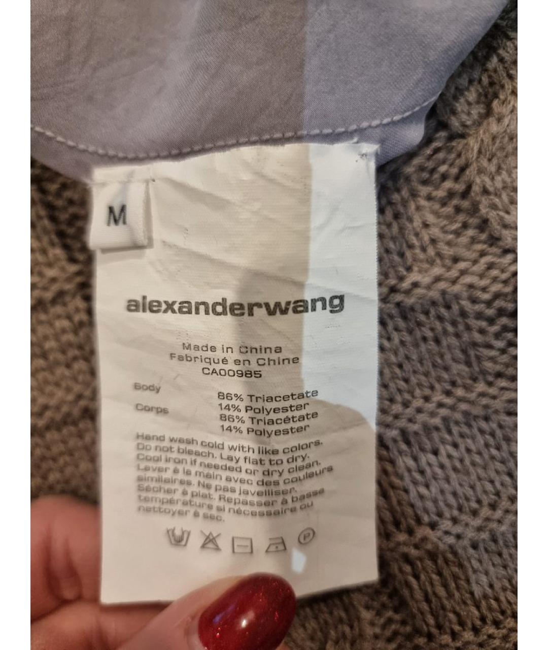 ALEXANDER WANG Серое полиэстеровое коктейльное платье, фото 7