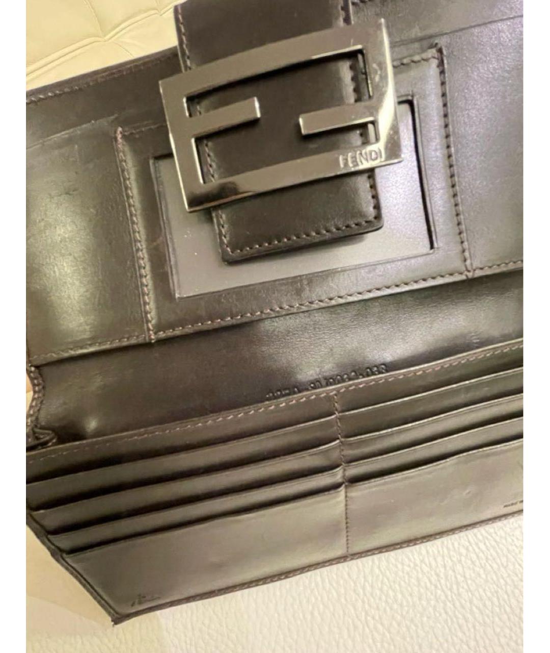 FENDI Коричневый кожаный кошелек, фото 4