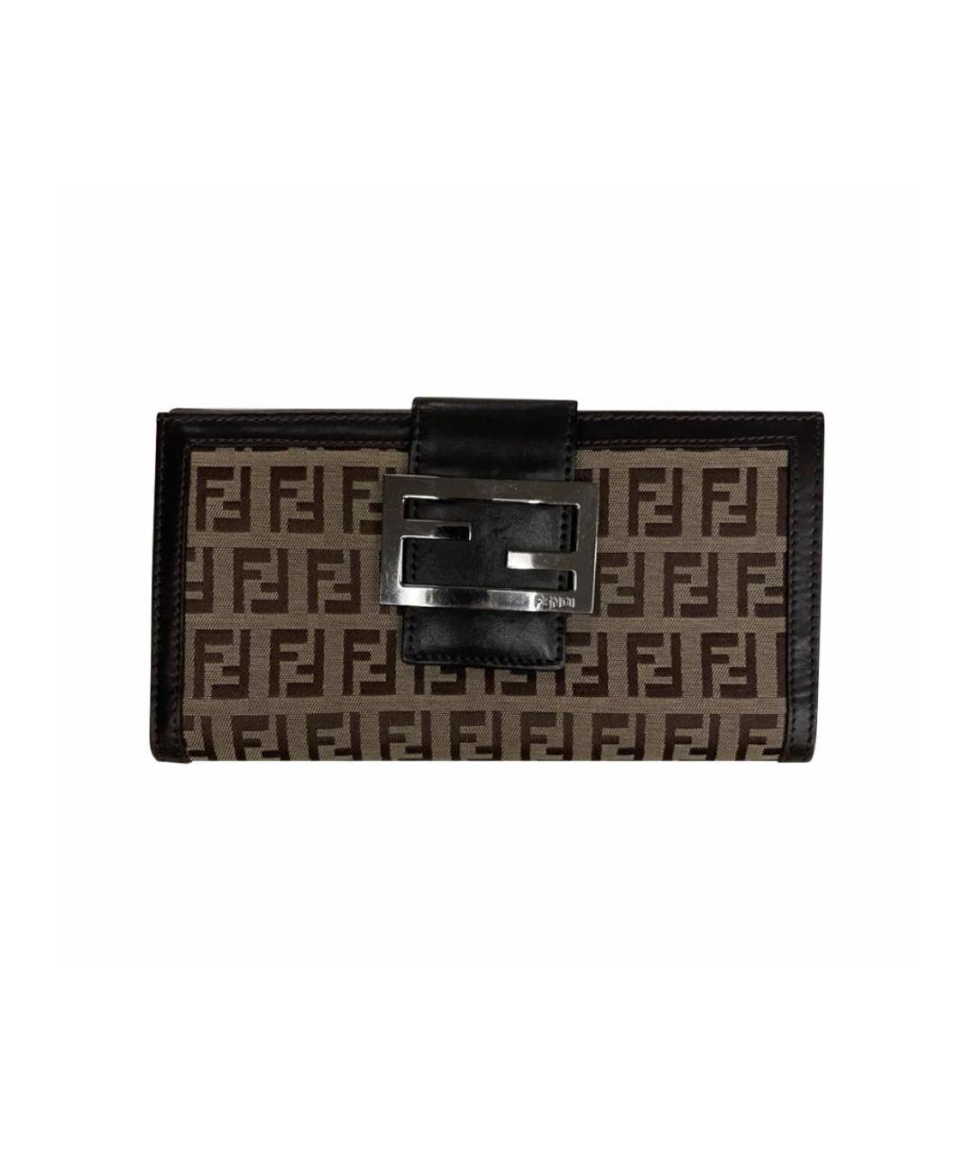 FENDI Коричневый кожаный кошелек, фото 1