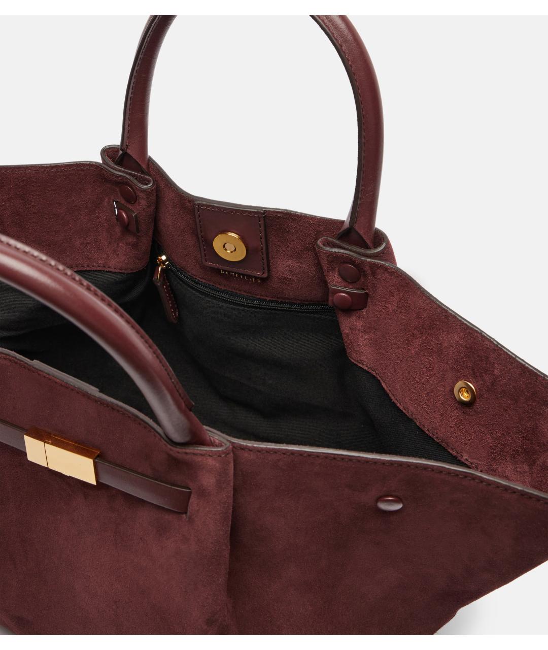 DEMELLIER Бордовая замшевая сумка тоут, фото 6