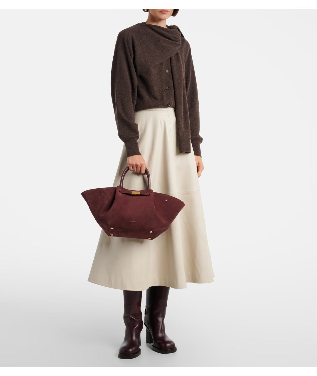 DEMELLIER Бордовая замшевая сумка тоут, фото 3