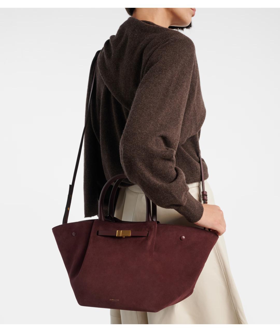 DEMELLIER Бордовая замшевая сумка тоут, фото 2