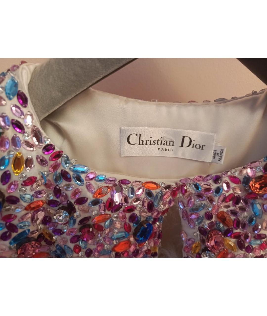 CHRISTIAN DIOR Белая меховая шуба, фото 3