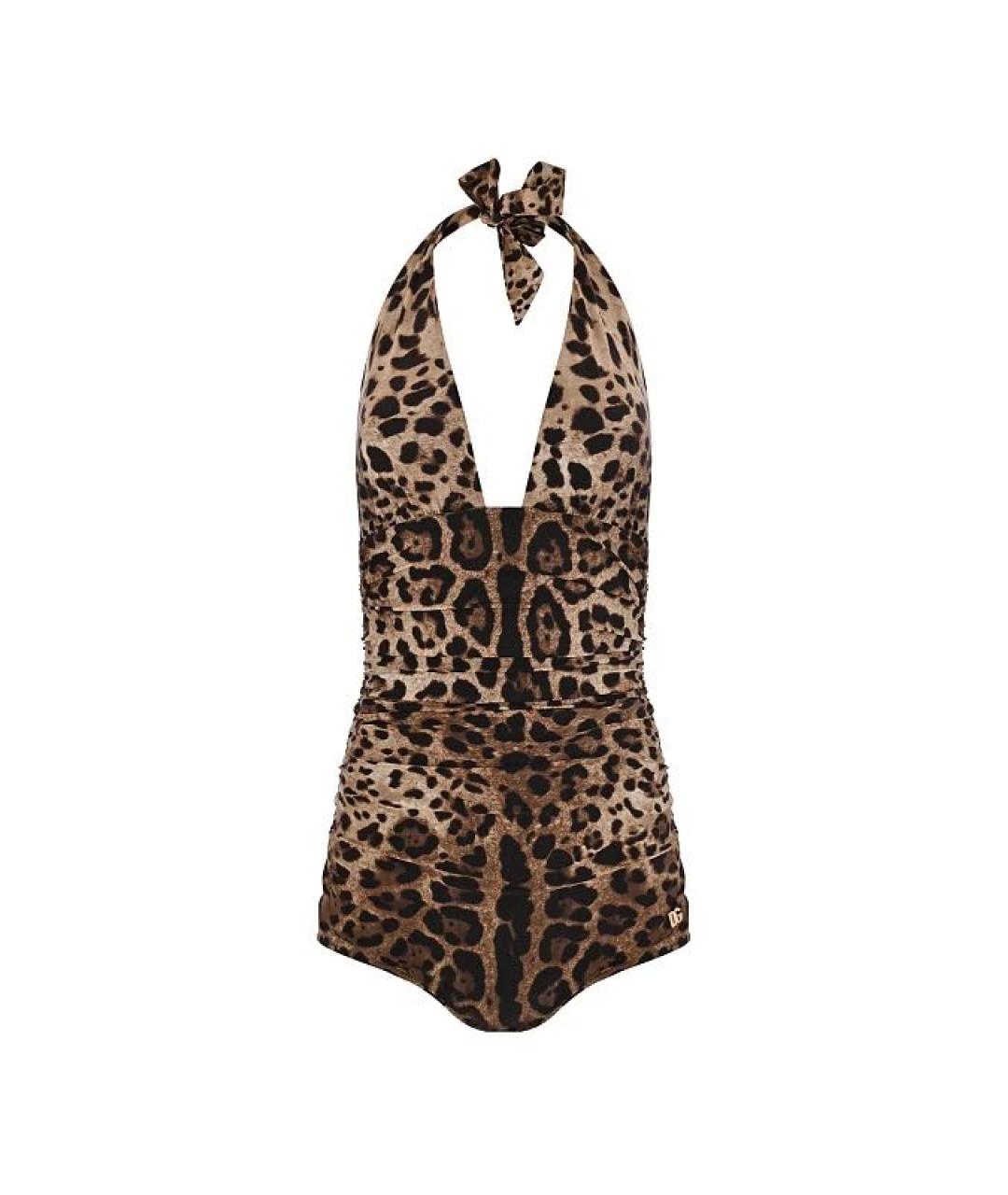 DOLCE&GABBANA Коричневый вискозный купальник, фото 1