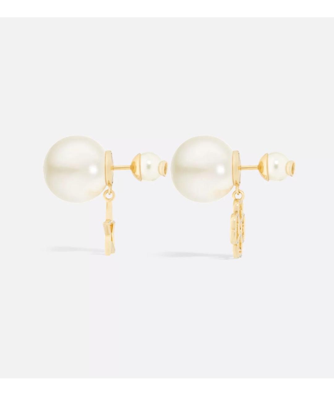 CHRISTIAN DIOR Золотые металлические серьги, фото 5