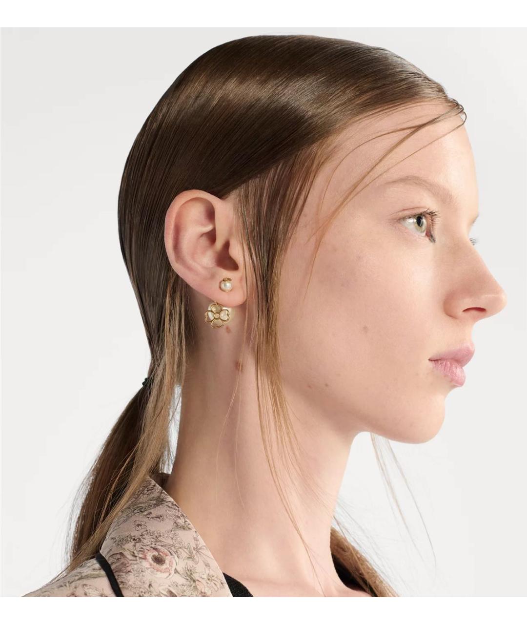 CHRISTIAN DIOR Золотые металлические серьги, фото 3