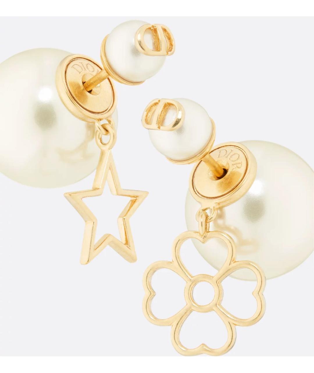 CHRISTIAN DIOR Золотые металлические серьги, фото 4