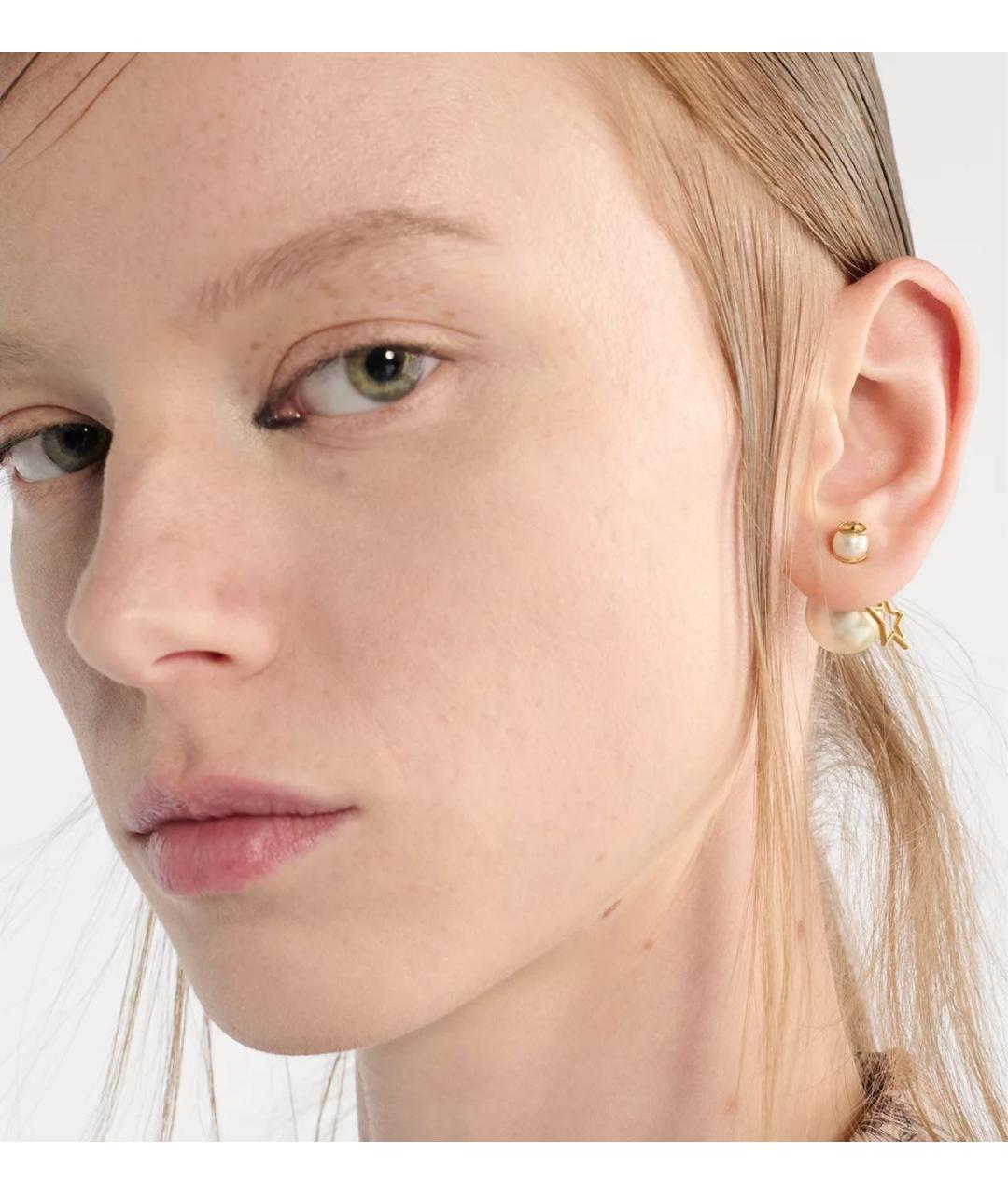 CHRISTIAN DIOR Золотые металлические серьги, фото 2