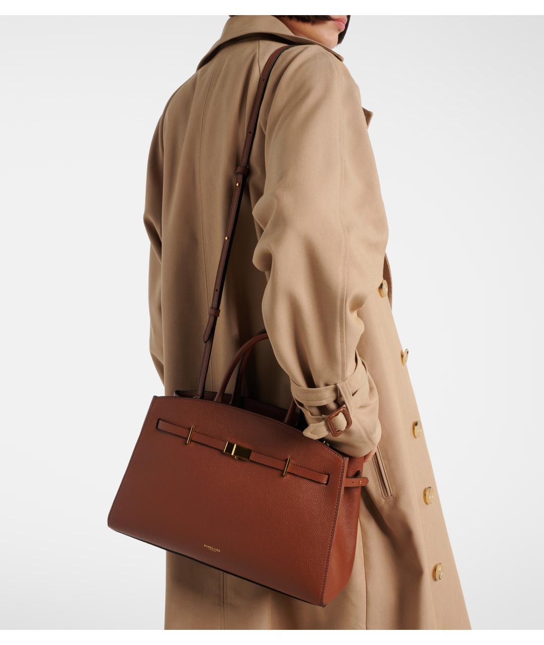 DEMELLIER Коричневая кожаная сумка через плечо, фото 3