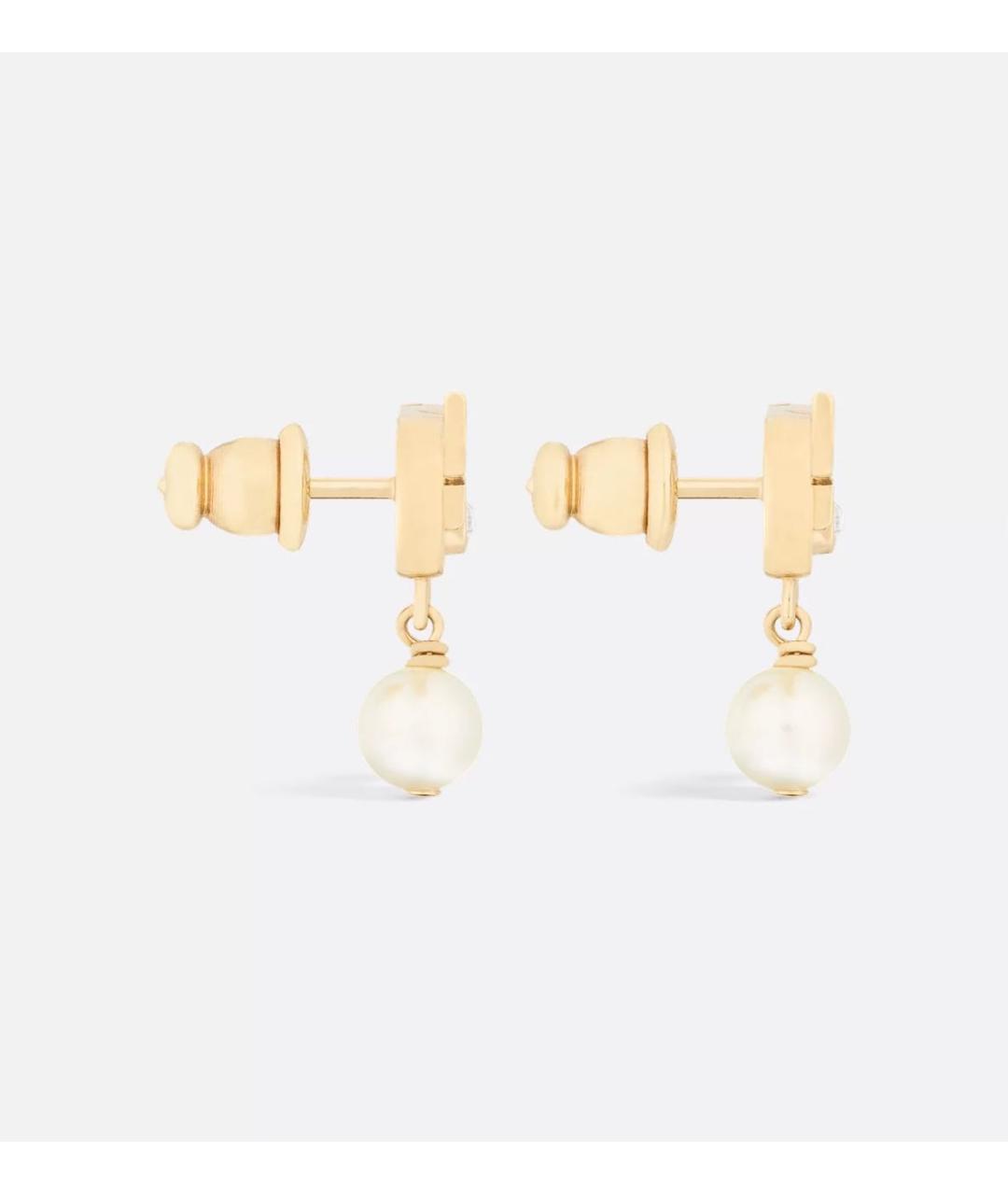 CHRISTIAN DIOR Золотые металлические серьги, фото 5