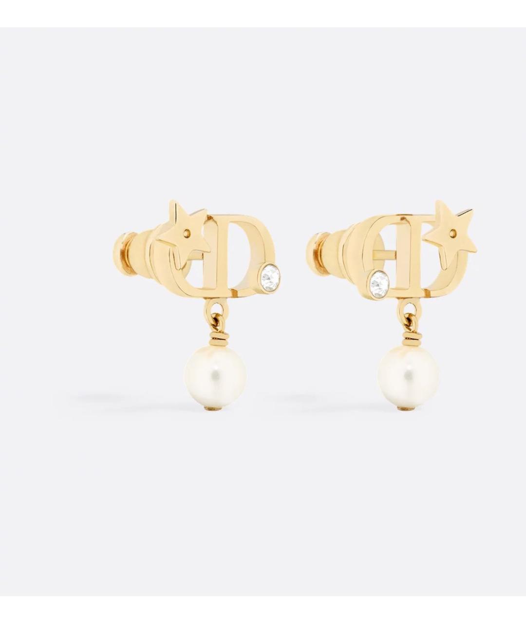 CHRISTIAN DIOR Золотые металлические серьги, фото 4