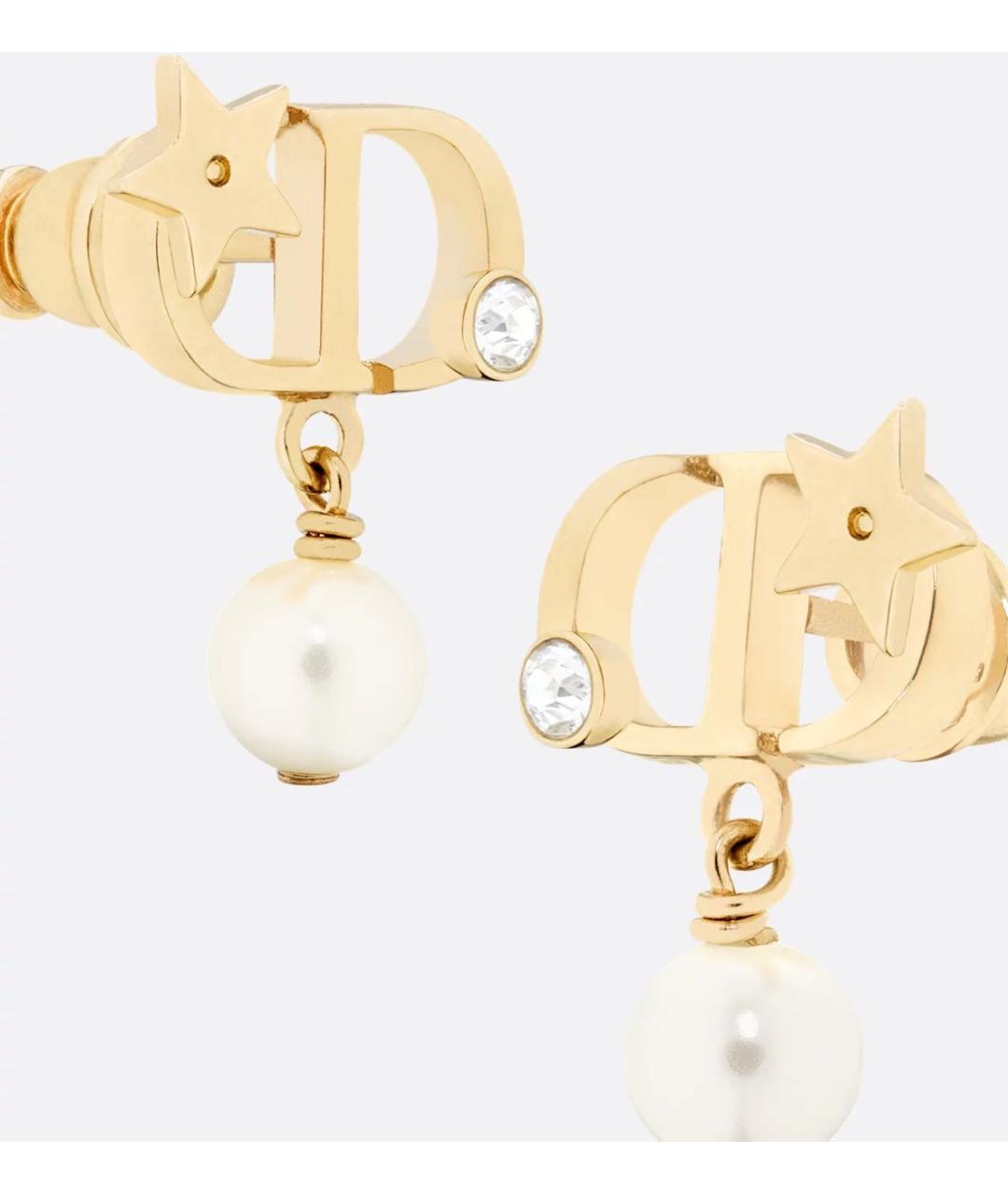 CHRISTIAN DIOR Золотые металлические серьги, фото 3