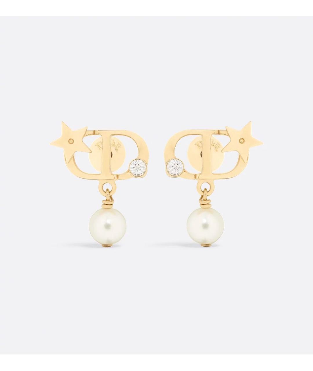 CHRISTIAN DIOR Золотые металлические серьги, фото 6