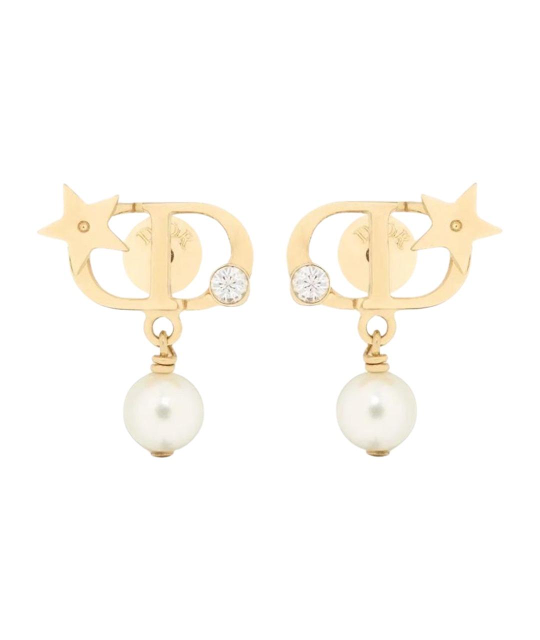 CHRISTIAN DIOR Золотые металлические серьги, фото 1