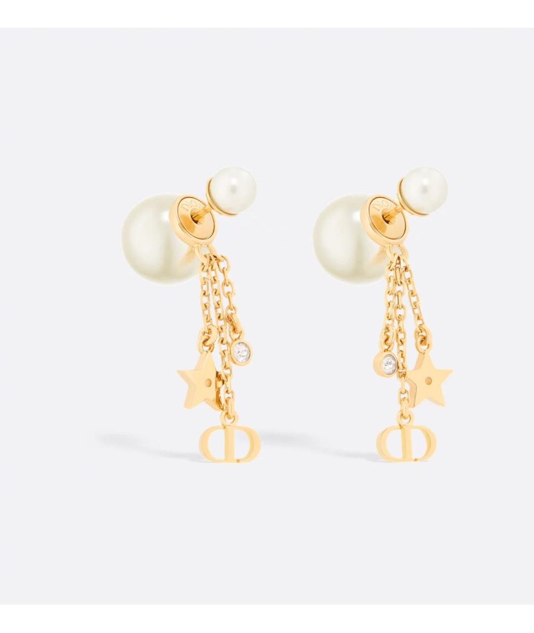 CHRISTIAN DIOR Золотые металлические серьги, фото 6