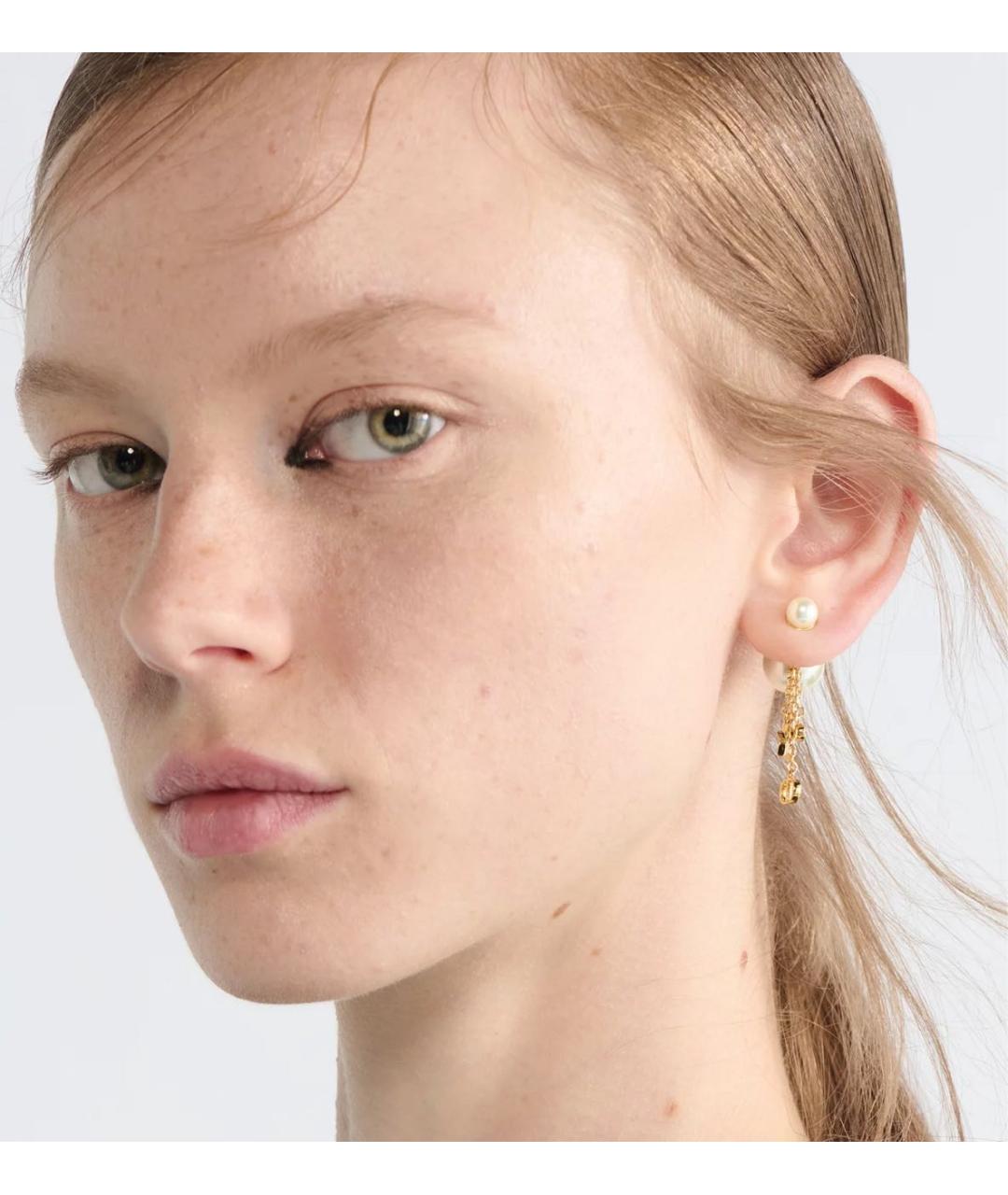 CHRISTIAN DIOR Золотые металлические серьги, фото 2