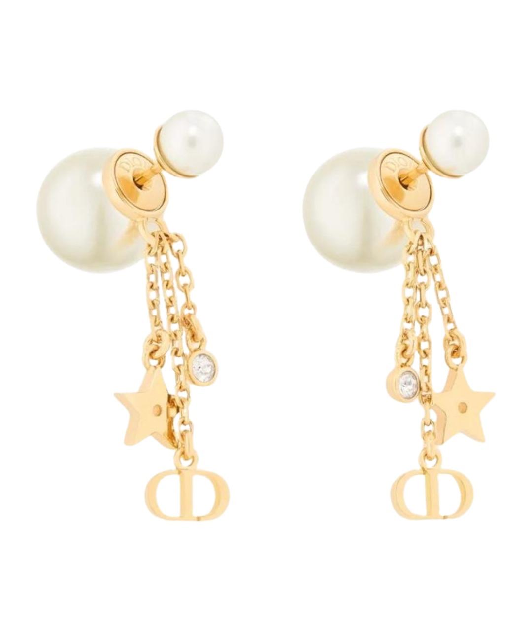 CHRISTIAN DIOR Золотые металлические серьги, фото 1