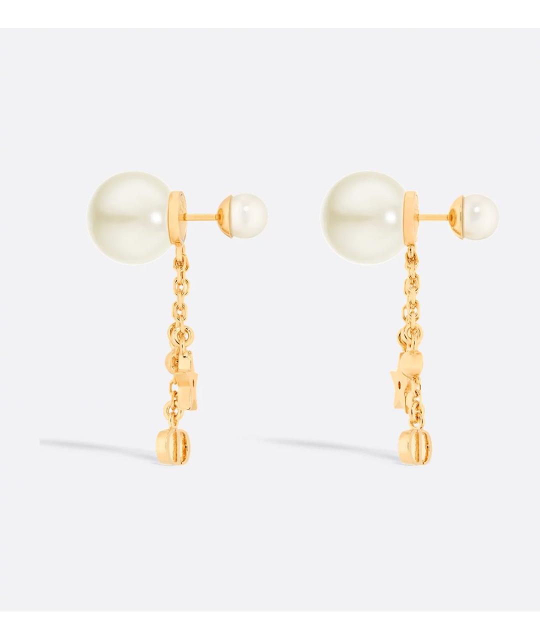 CHRISTIAN DIOR Золотые металлические серьги, фото 3